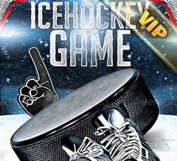 冰球比赛海报：Ice Hockey Game Flyer 2